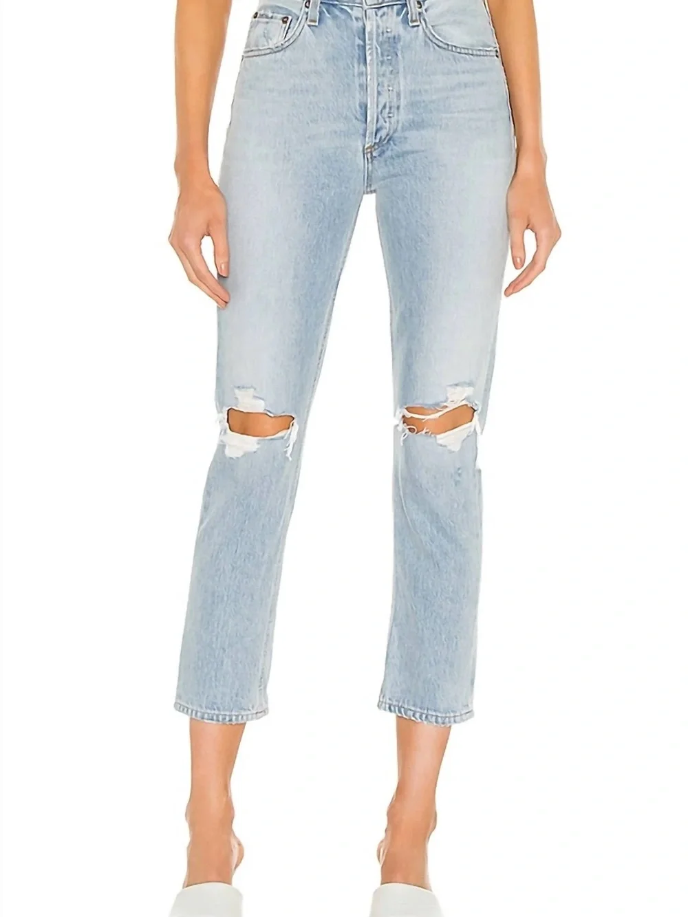 AGOLDE Riley High Rise Straight Crop Jeans - Picture 2 of 10